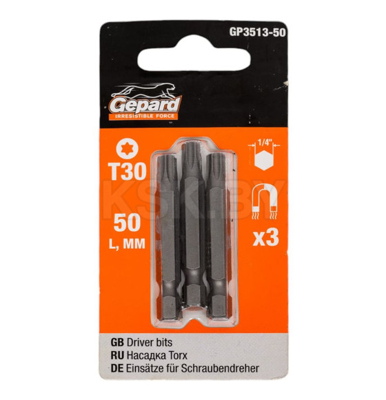 Бита TORX T30х50 мм (3 шт.) GEPARD GP3513-50 (GP3513-50) 