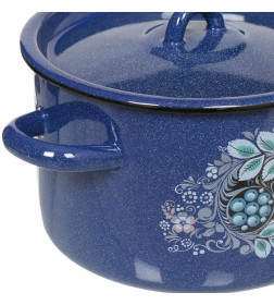 Набор кастрюль СтальЭмаль (3пр.) "Голубика" 1с33 №33 син.