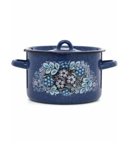 Набор кастрюль СтальЭмаль (3пр.) "Голубика" 1с33 №33 син.