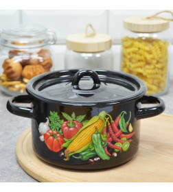 Набор кастрюль СтальЭмаль (3пр.) "Кукуруза" 1с33 №33 черный