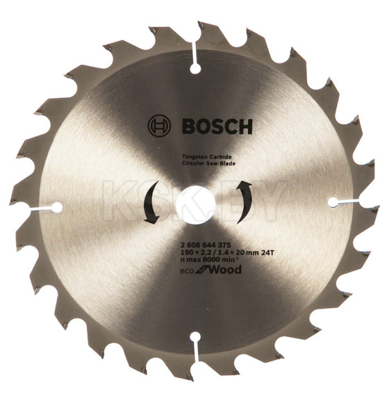 Диск пильный по дереву 190х24Tх20 мм ECO WOOD BOSCH 2608644375 (2608644375)