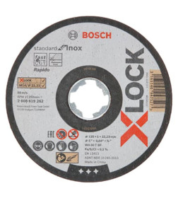Круг отрезной по нержавеющей стали 125х1.0x22.2 мм прямой (10 шт.) X-LOCK Standard BOSCH 2608619267