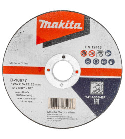 Круг отрезной по стали 125х2.5x22.2 мм плоский A30S MAKITA D-18677