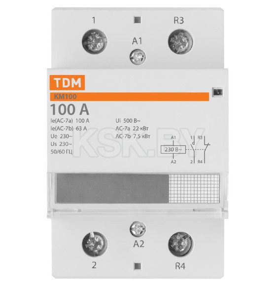 Контактор модульный КМ100/2-100 1НО 1НЗ TDM SQ0213-0022 (SQ0213-0022) 