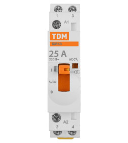 Контактор модульный с ручным управлением КМ63/2-25 2НО 230В АС TDM SQ0213-0100