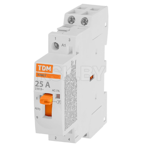 Контактор модульный с ручным управлением КМ63/2-25 2НО 230В АС TDM SQ0213-0100 (SQ0213-0100) 
