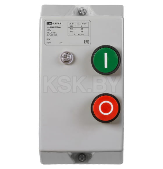 Контактор КМН11260 12А в оболочке с индикатором Ue=380В/АС3 IP54 TDM SQ0709-0024 (SQ0709-0024) 