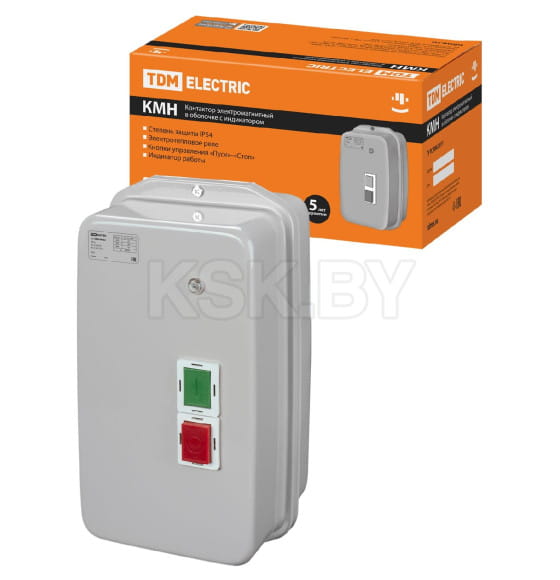 Контактор КМН49562 95А в оболочке с индикатором Ue=220В/АС3 IP54 TDM SQ0709-0039 (SQ0709-0039) 