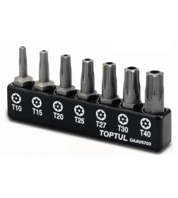 Набор бит TORX с отверстием Т10-Т40 (7 шт.) TOPTUL GAAV0703