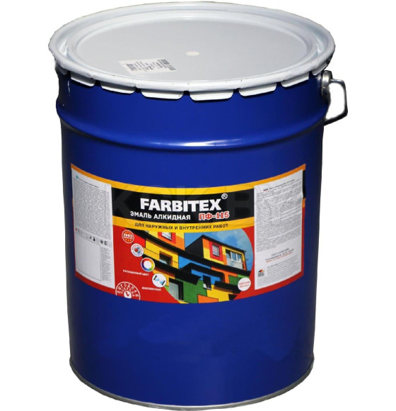 Эмаль алкидная ПФ-115 FARBITEX ярко-зелёная,  10 кг (4300005161) 