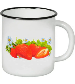 Кружка СтальЭмаль "Клубника садовая" (1,0л) 1с3с белоснежный