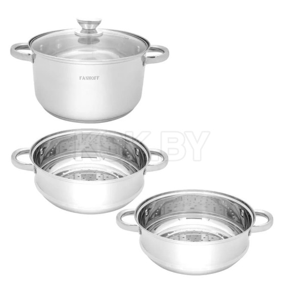 Пароварка Fanhoff 5,5 л, 24 см FH-600-24/4 нержавеющая сталь (83578) 