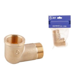 Колено  3/4" вн.-нар. латунь, AV Engineering