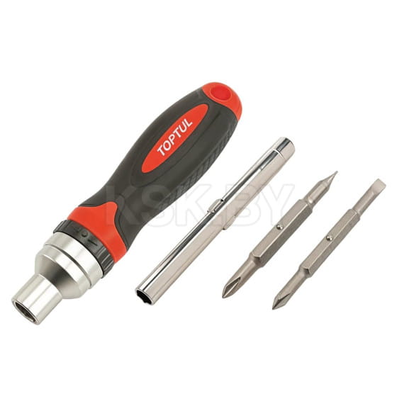 Отвертка реверсивная с удлинителем и набором бит (7 в 1) TOPTUL GAAR0402 (GAAR0402) 