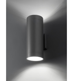 Светильник настенный LED, Тубо, 2х6 Вт, 4000 К, H252 мм, алюминий/серый, вверх/вниз, IP65 TDM SQ0345-1089