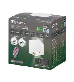 Светильник настенный LED, Кватро, 2х3 Вт, 4000 К, Н100 мм, алюминий/белый, вверх/вниз, IP65 TDM SQ0345-1028