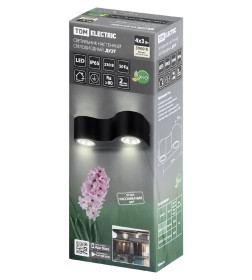 Светильник настенный LED, Дуэт, 4х3 Вт, 3000 К, L200 мм, алюминий/черный, вверх/вниз, IP65 TDM SQ0345-1025