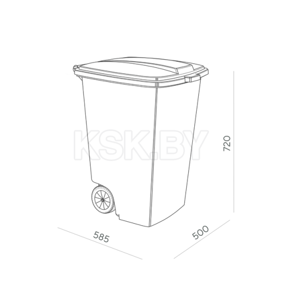 Контейнер 120л набор (темно-серый) (ЭП 085815) 