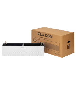 Кашпо прямоугольное с автополивом RATTAN 12 л OLA DOM (белый)