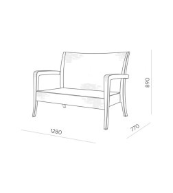 Диван RATTAN Ola Dom (антрацит) 1280х770х890мм