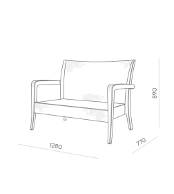 Диван RATTAN Ola Dom (коричневый) 1280х770х890мм