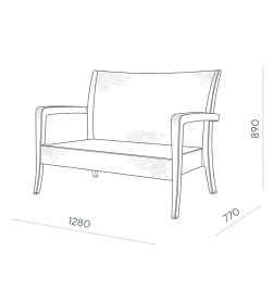Диван RATTAN Ola Dom (серый) 1280х770х890мм