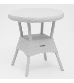 Стол круглый RATTAN Ola Dom (белый) 700х700х720мм