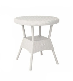 Стол круглый RATTAN Ola Dom (белый) 700х700х720мм
