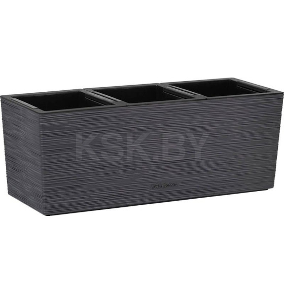 Кашпо балконное трио 3х2,7 л/50 см (антрацит/вставка черная) La Decoro КШ-2350 (КШ-2350) 
