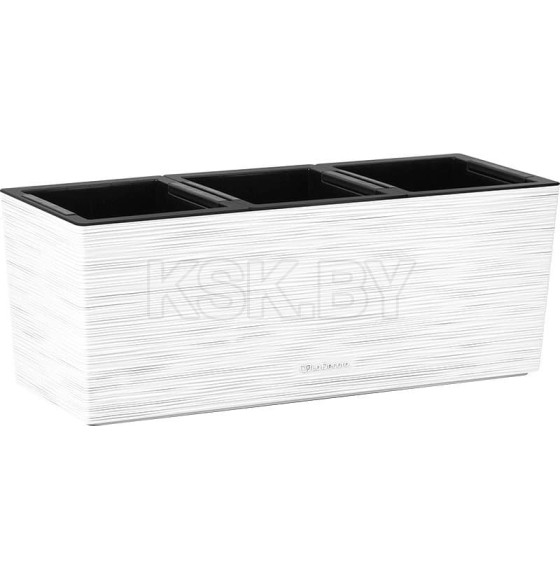 Кашпо балконное трио 3х2,7 л/50 см (белый/вставка черная) La Decoro КШ-2351 (КШ-2351) 