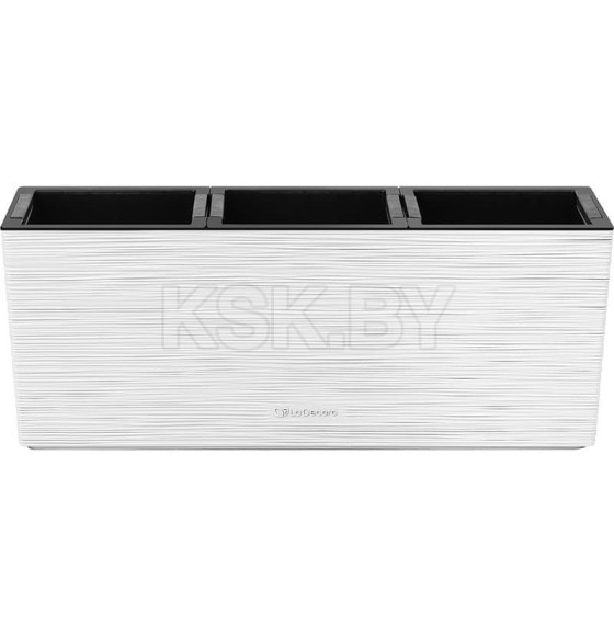 Кашпо балконное трио 3х2,7 л/50 см (белый/вставка черная) La Decoro КШ-2351 (КШ-2351) 