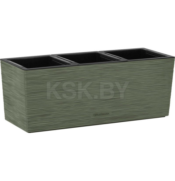 Кашпо балконное трио 3х2,7 л/50 см (теплая хвоя/вставка черная) La Decoro КШ-2356 (КШ-2356) 