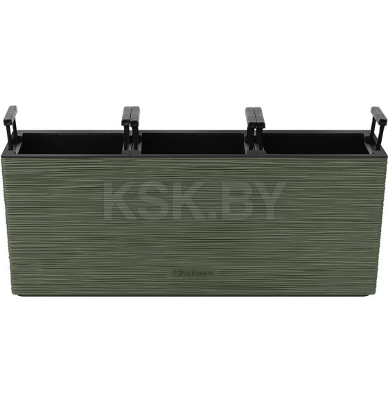 Кашпо балконное трио 3х2,7 л/50 см (теплая хвоя/вставка черная) La Decoro КШ-2356 (КШ-2356) 