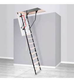 Чердачная металлическая лестница складная OMAN Stallux Termo 120×70×280 см.