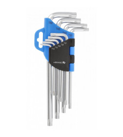 Набор ключей TORX Г-образных длинных CrV (9 шт.) HOEGERT HT1W809