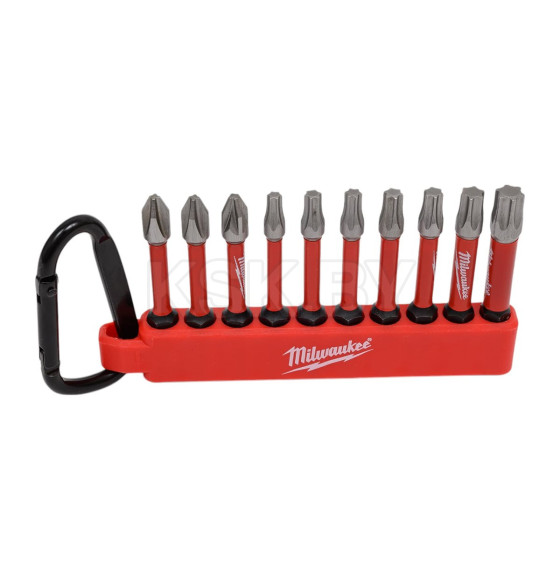 Набор бит в держателе с карабином №1 (10 шт.) SHOCKWAVE Milwaukee 4932480941 (4932480941) 
