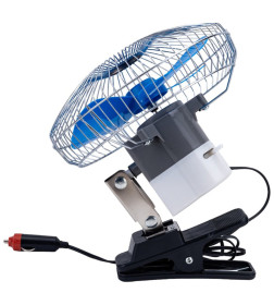 Вентилятор 8" 12V  SKYWAY на клипсе металл-пластик