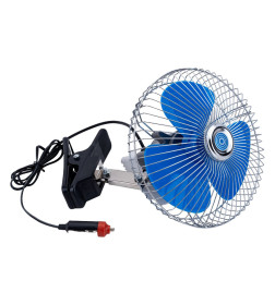 Вентилятор 8" 12V  SKYWAY на клипсе металл-пластик