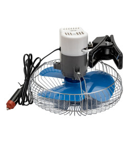 Вентилятор 8" 12V  SKYWAY на клипсе металл-пластик