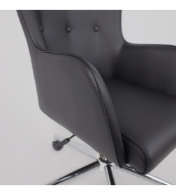 Кресло поворотное BELLA XL chrome, Pegasso черный