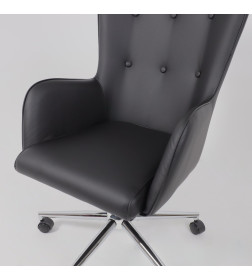 Кресло поворотное BELLA XL chrome, Pegasso черный
