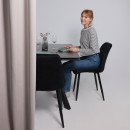 Стол МОНАКО NEW,керамика 0 кат. 1600(2240)*900, Камень черный Greys Black/Черный матовый (121522) 
