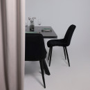 Стол МОНАКО NEW,керамика 0 кат. 1600(2240)*900, Камень черный Greys Black/Черный матовый (121522) 
