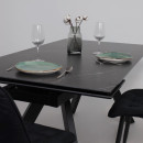 Стол МОНАКО NEW,керамика 0 кат. 1600(2240)*900, Камень черный Greys Black/Черный матовый (121522) 