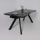 Стол МОНАКО NEW,керамика 0 кат. 1600(2240)*900, Камень черный Greys Black/Черный матовый (121522) 