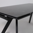 Стол МОНАКО NEW,керамика 0 кат. 1600(2240)*900, Камень черный Greys Black/Черный матовый (121522) 