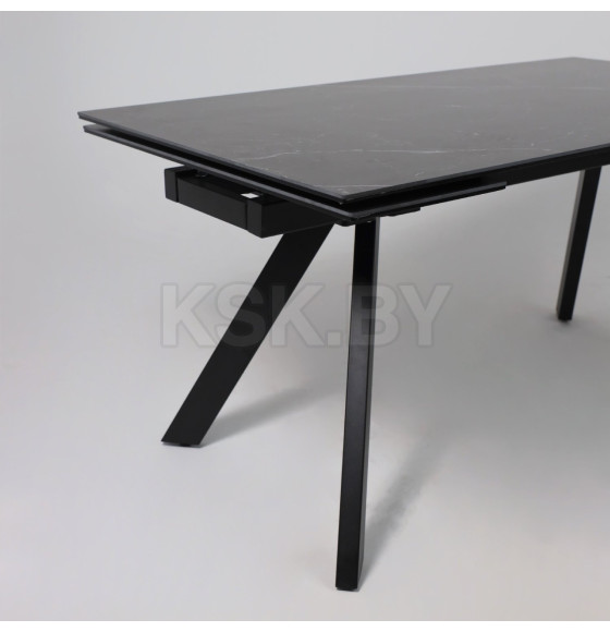 Стол МОНАКО NEW,керамика 0 кат. 1600(2240)*900, Камень черный Greys Black/Черный матовый (121522) 