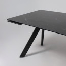 Стол МОНАКО NEW,керамика 0 кат. 1600(2240)*900, Камень черный Greys Black/Черный матовый (121522) 