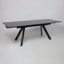 Стол МОНАКО NEW,керамика 0 кат. 1600(2240)*900, Камень черный Greys Black/Черный матовый (121522) 
