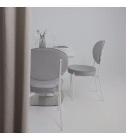 Стол НОТР ДАМ MODERNE, керамика 0 кат. 1400(1800)*850, Камень светло-серый Greys Snow/Белый Муар